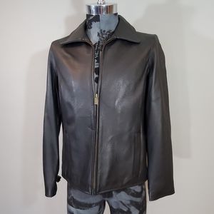 New Eddie Bauer leather jacket black size medium